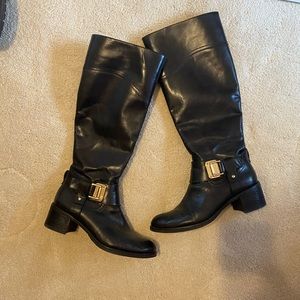 Vince Camuto Black Leather Knee-high boots